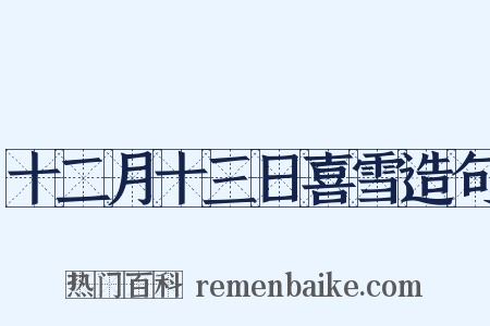 十二月十三日喜雪造句是什么意思的图片